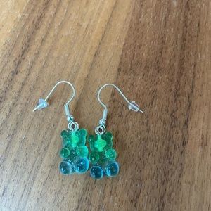 Forest Candy - green acrylic gummy bear earrings